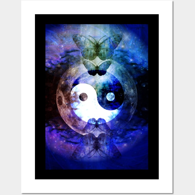 Sister Moon , Butterflies, Moon I Ching Wall Art by Dream and Design